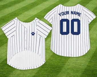 Custom Dog Baseball Jersey, Personalized Pet Baseball Jersey For Dog Cat with Name, Birthday Gift For Pet, Dog Clothes For Small Dog Cat