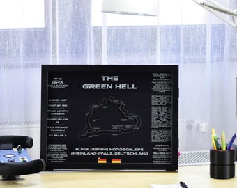 3D Nurburgring Nordschleife Track Map – Handmade Legends Poster – 34 Track Collection