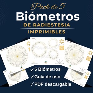 5er-Pack ausdruckbare Wünschelruten-Biometer | Digitales PDF mit Anleitung und Kurzanleitung