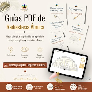 Guía Completa de Radiestesia Álmica para Péndulo · Manual PDF Imprimible de Preparación con Recursos y Plantillas de Apoyo.