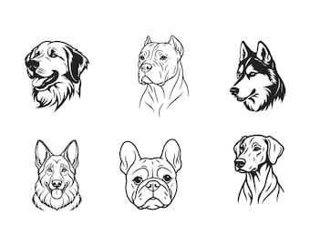 Dogs Embroidery Design, Dog Breeds Embroidery, Dog Line Art Embroidery, Pet Lovers Embroidery, Pet Lovers Set | 12 Sizes | Instant Download