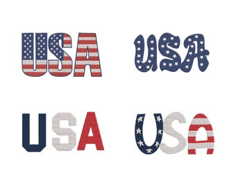 VS-borduurontwerpbundel, 4 juli patriottische machineborduurwerk God Bless America States Set | Borduurwerk Onafhankelijkheidsdag | 11 maten