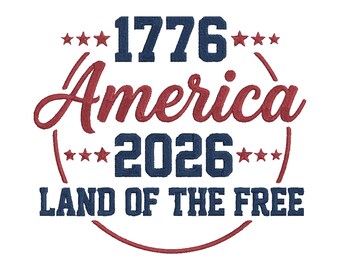 USA America 250th Birthday Embroidery, Patriotic Designs, God Bless America, 1776 America Machine Embroidery, 13 Sizes | Instant Download