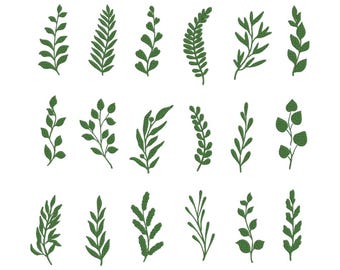 Green Leaf Flower Embroidery Design: Botanical Machine Embroidery Pattern | Floral Stitch Pattern | 7 Sizes - Instant Download | Best Seller