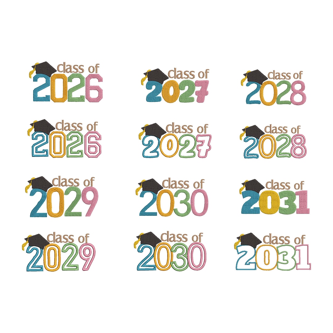 Class of 2026, Class of 2027, Class of 2028 Embroidery | Graduation ...
