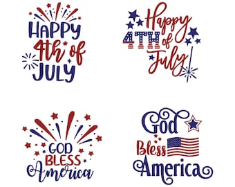 4 juli-borduurontwerpen, VS-borduurontwerpen, Independence Day-borduurontwerpen, God Bless America-borduurwerk, Amerikaanse staten