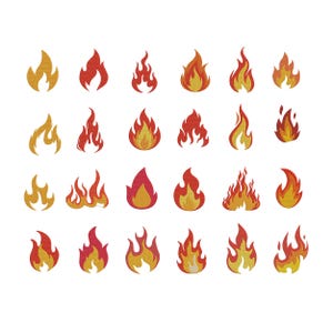 Fire Flames Bundle Embroidery Design: Fireball & Flames Machine Embroidery Patterns | Fire Stitching File