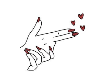 Love Hands Line Art Embroidery Design, Minimal Couple Hands Machine Embroidery Files | Romantic Outline Set | 12 Sizes | Instant Download