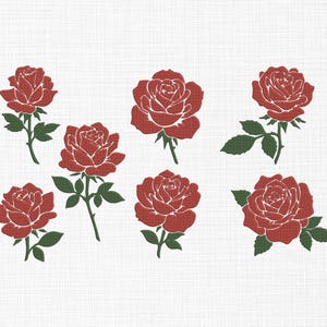 Red Rose Embroidery Design: Floral Machine Embroidery | 6 Sizes | Digital Download