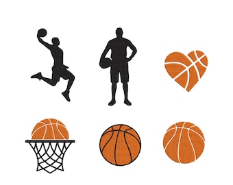 Basketball Embroidery Design, Basketball Players Embroidery, Basketball Love, Sport Embroidery, Sport Ball, 12 Sizes | Instant Download