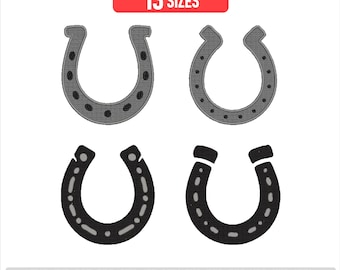 Horseshoe Embroidery Design: Lucky Horseshoe Machine Embroidery, Western Embroidery Pattern, Horse Lover Gift, Clean Satin Stitch | 13-Sizes