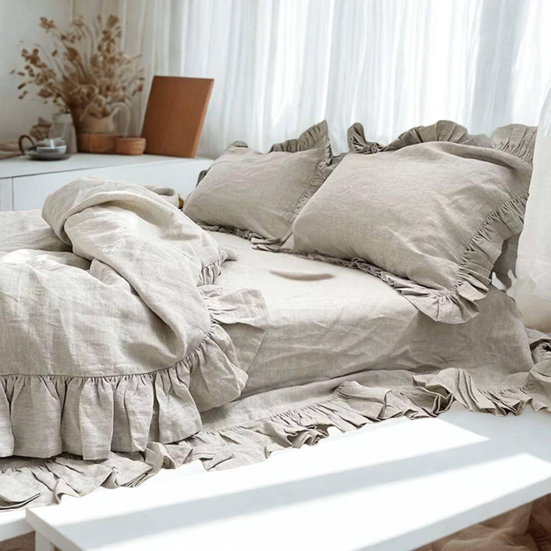26 Festive Christmas Bedding Sets for a Merry Bedroom Makeover: Cozy Up Your Space with Holiday Cheer! 13 Linen Duvet Cover Queen / King Quilt, with Pillowcase Bedding Set…