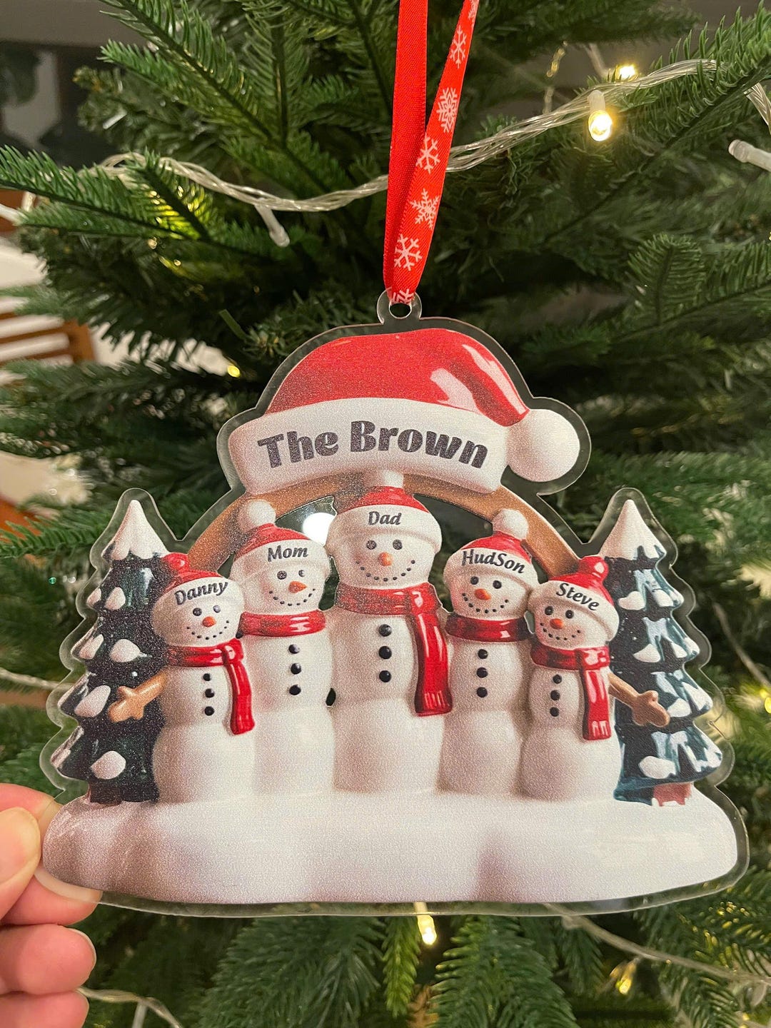 Personalized Snowman Family, Custom Family Christmas Acrylic Ornament ...