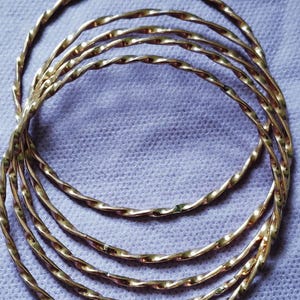 Handmade Hammered Copper Bangle Set: Boho Healing Jewelry