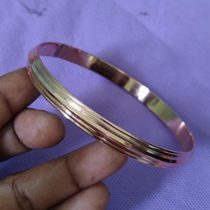 Handmade Solid Copper Bangle: Boho Healing Jewelry