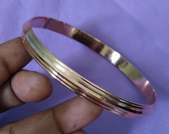 Handmade Solid Copper Bangle: Boho Healing Jewelry