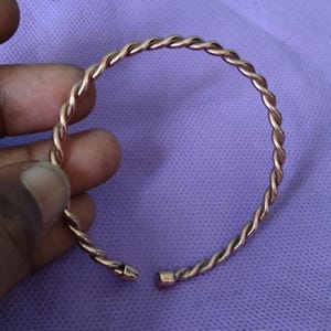 Handmade Braided Copper Bangle: Boho Healing Jewelry