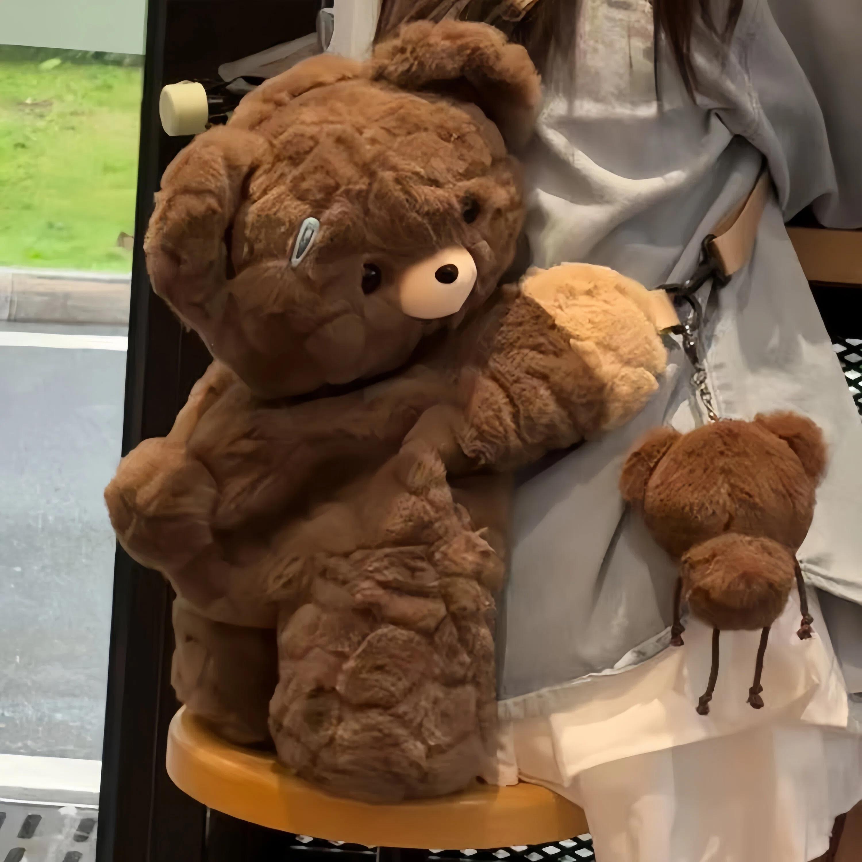 Generic Borsa A Tracolla In Tela Con Orsetto Carino Borsa A Tracolla Per Donna Moda Personalità Nera - Foto 6