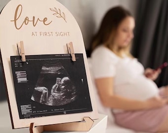 Wooden Birth Announcement Plaque | Scan Photo