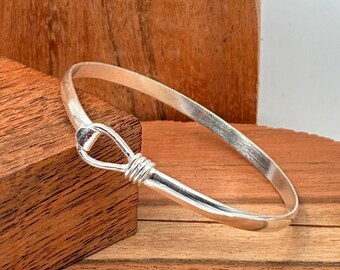 Adjustable Sterling Silver Band Bangle – Open Cuff  Bracelet – Stackable Jewellery .