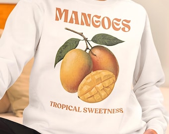 Mango Sweater Vacation Outfit Spring Fashion Gift for Girlfriend Botanical Hoodie