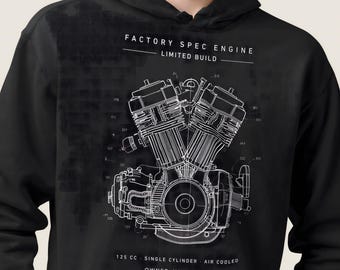 Engine Sweatshirt Motorcycle Hoodie Custom Engineering Gift Rider Dad Present for Bf