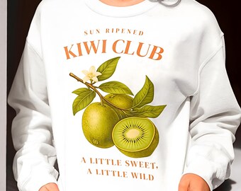 Kiwi Club Hoodie Tropical Fruit Botanical Sweatshirt Vacation Layer