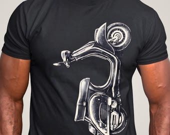 Retro Scooter Tee Vintage Motorcycle Garage Style Shirt