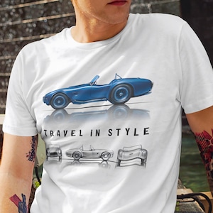 Geschenk für Autofans – Oldtimer T-Shirt „Built for Speed“, Klassisches Cabrio im Retro-Stil