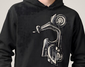 Scooter Hoodie Retro Sweatshirt Gift for Him Dad Biker Urban Vintage Graphic Rider