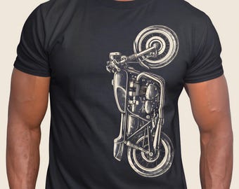 Cafe Racer Tee Rally Tshirt Biker Gift Retro Rider Shirt Fathers Day Present Husband