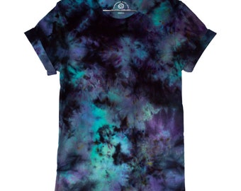 Galaxy Shirt Dark Blue Black Tie dye Cotton Tee Grunge clothing pattern gift for him kawaii apparel