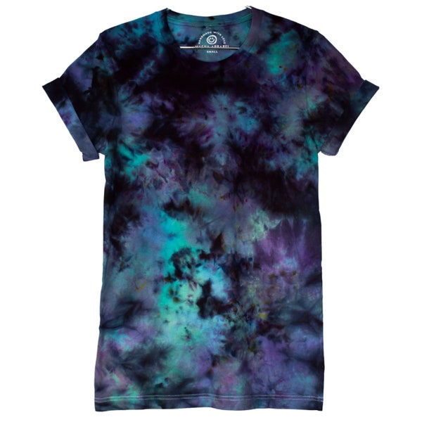 Galaxy Shirt Dark Blue Black Tie dye Cotton Tee Grunge clothing pattern gift for him kawaii apparel