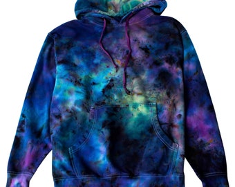 Sudadera con capucha Northern Lights Vivid Tie-Dye: abraza el cielo ártico con esta acogedora y cautivadora sudadera con capucha