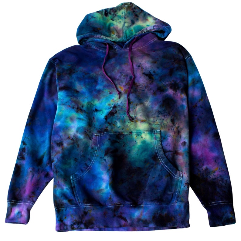 Northern Lights Vivid Tie-Dye Hoodie Embrace the Arctic Sky with This Cozy and Captivating Hoodie image 1