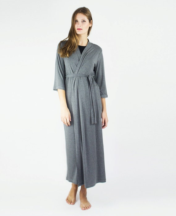 Extra long Bamboo Robe Floor length plus size sleepwear robe | Etsy