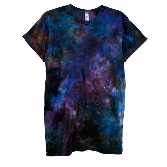 Galaxy Shirt Dark Blue Tie Dye Cotton 