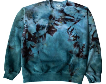 Soft Cotton Tie-Dye Sweatshirt in Sage and Earth Tones - Perfect Cozy Gift