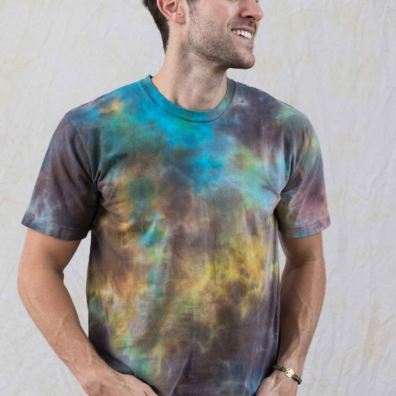 Desert Man Yellow Brown and Blue Tie Dye Cotton T-shirt Festival Wear Tee  Unique Gift for a Special Friend Desert Inspired Pattern - Etsy