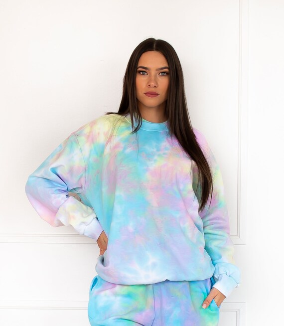 Pastel Goth Tie Dye Sudadera de gran tamaño sudadera con | Etsy