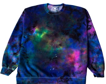 Aurora Dreamscape Sweatshirt - Enchanting Northern Lights-Inspired Tie-Dye in Cosmic Hues, Soft Cotton Blend Comfort Fit