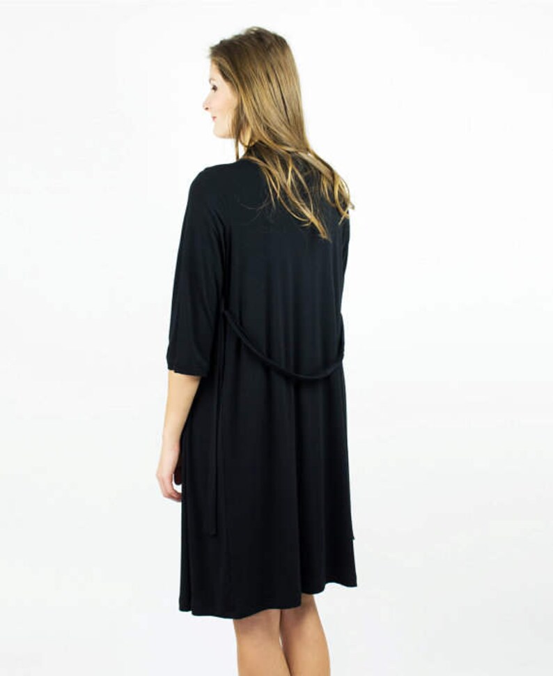 Violet Robe Black kimono robe Bamboo Robe jersey robes floral bridal robes Luxury Robe bath robe Nursing sleepwear Bamboo Knit Robe