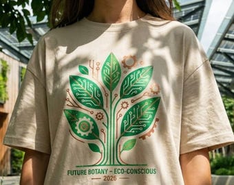 Solarpunk Monstera Shirt, Bio-Digital Botanical Tee, Future Plant Parent Gift, Eco-Futurism Graphic T-Shirt, Tech Nature Lover Unisex Top