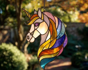 Rainbow Unicorn Akryl Suncatcher Fantasi Häst Fönsterhängande Dekor