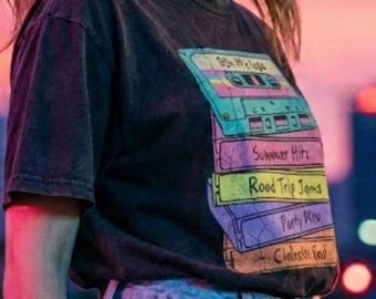 Vintage 90s Mixtape Shirt, Retro Cassette Tape T-shirt, 1990s Music Lover Gift, Aesthetic Nostalgia Tee, Cool Graphic Unisex Streetwear