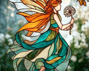 Älva Blomma Akryl Solfångare Fantasi Trädgård Fönster Hängande Dekor