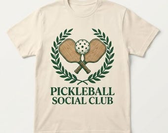 Retro Pickleball Social Club Shirt, Vintage Sporty T-shirt, Pickleball Gift for Men and Women, Aesthetic Court Tee, Country Club Style