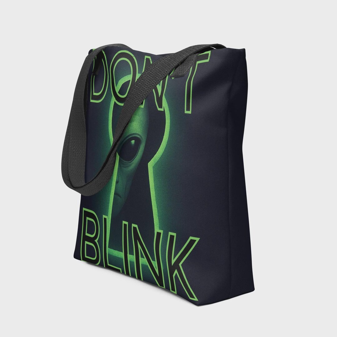 Alien Tote Bag: Sci-fi UFO Glow Design, "don't Blink" Message - Etsy UK