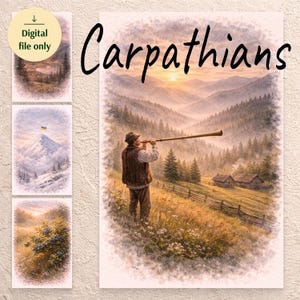 Karpaten Kunst Set | Bukovel Hoverla Druckbare PNG