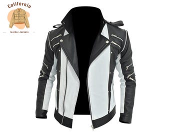 Veste en cuir Michael Jackson Thriller, tenue de concert vintage des années 80